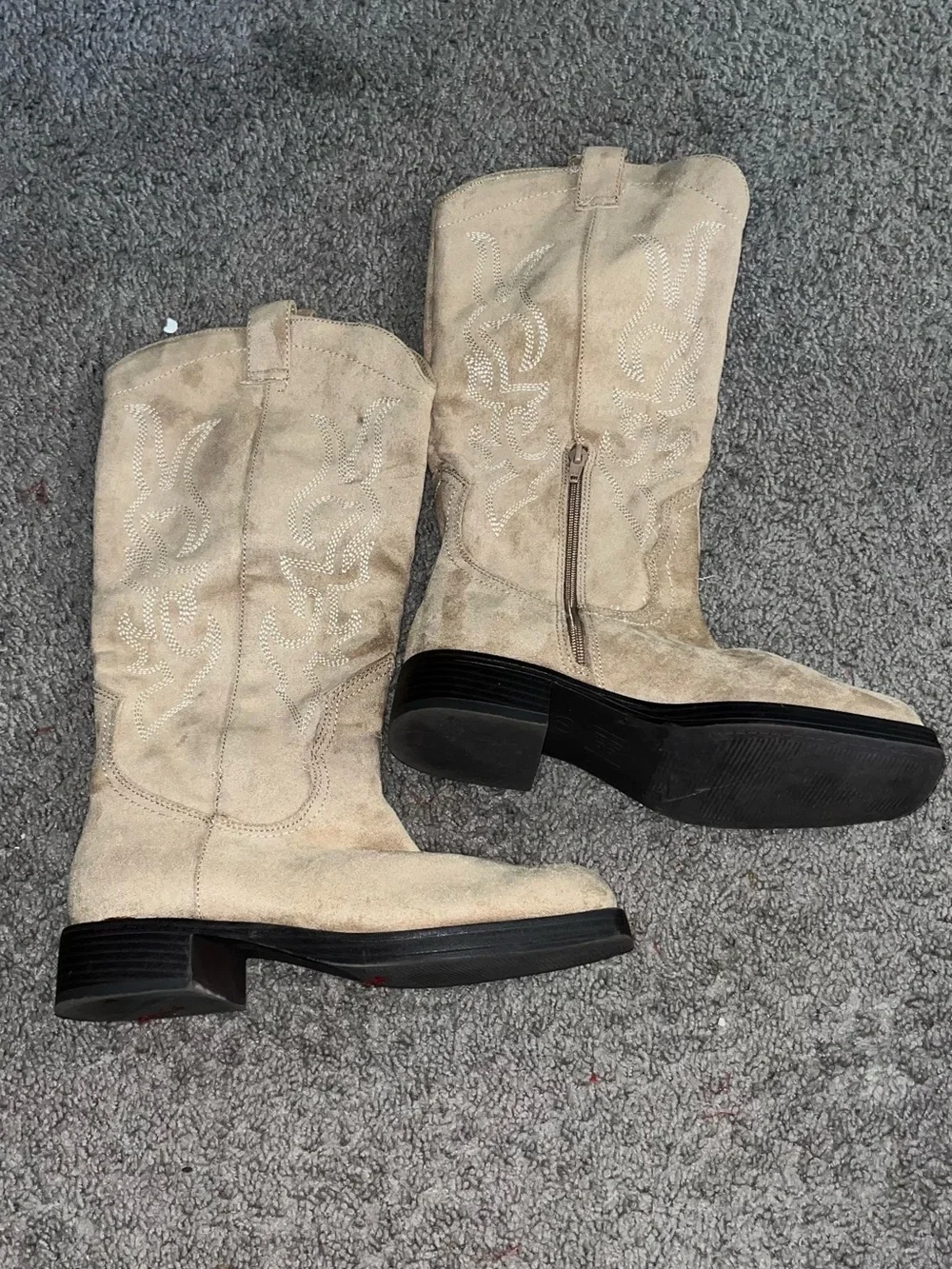 NOBO Taupe Suede Over-The-Knee Western Boots